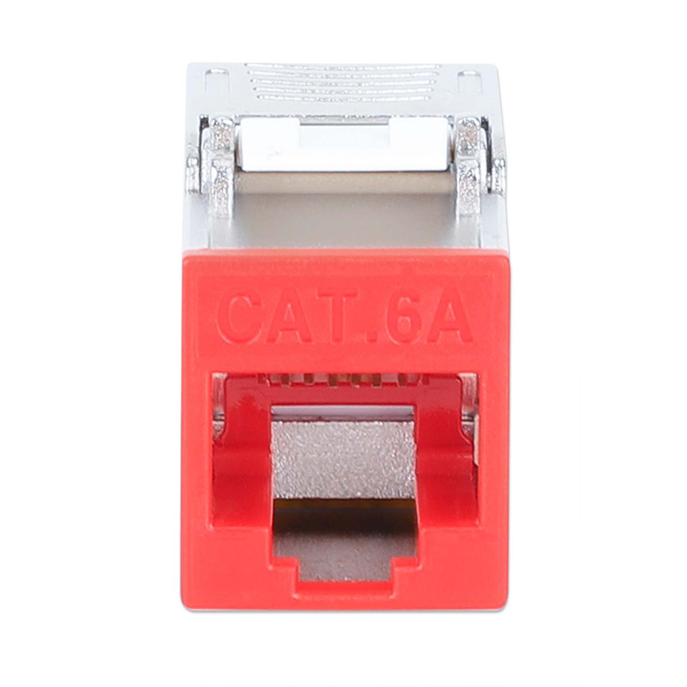 Cat6a 10G Shielded Toolless Slim Keystone Jack, Red Image 3