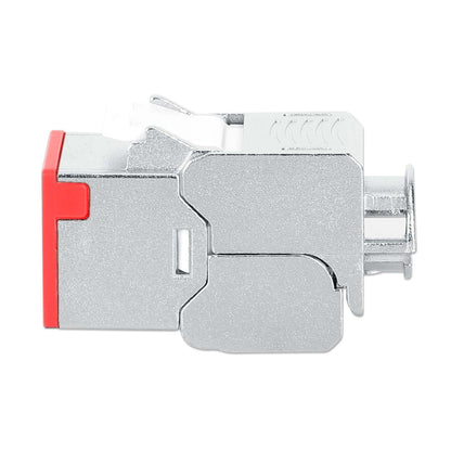 Cat6a 10G Shielded Toolless Slim Keystone Jack, Red Image 5