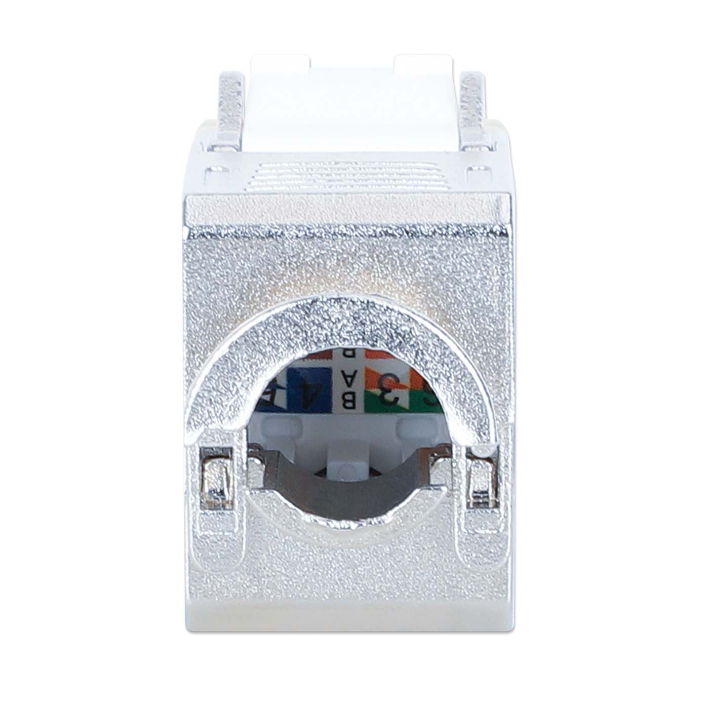 Cat6a 10G Shielded Toolless Slim Keystone Jack, White Image 4