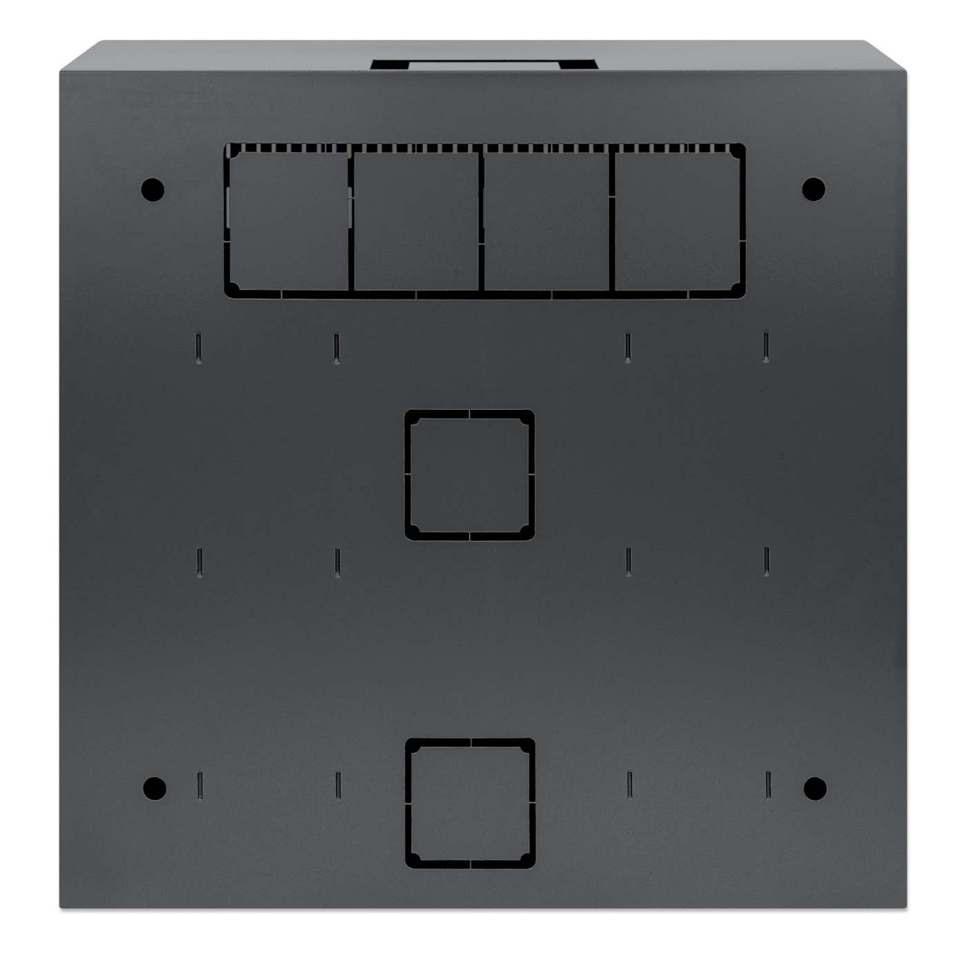 Low-Profile 19" Wall Mount Network Cabinet with 4U Horizontal and 2U Vertical Rails, Black Image 4