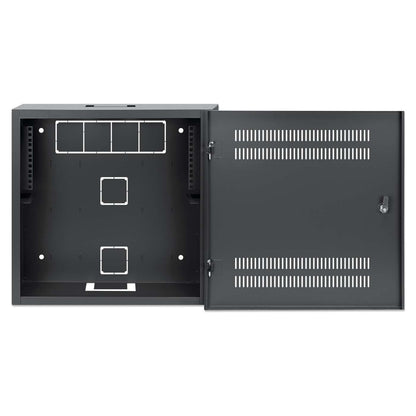 Low-Profile 19" Wall Mount Network Cabinet with 4U Horizontal and 2U Vertical Rails, Black Image 5