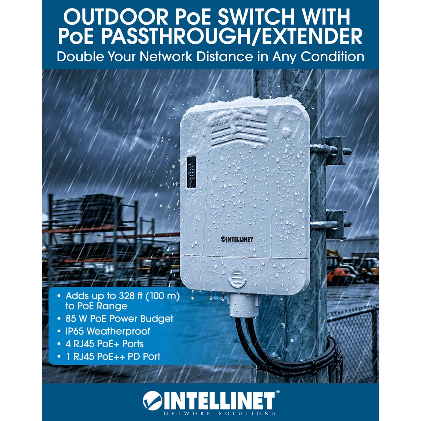 Outdoor PoE-Powered 5-Port Gigabit Switch with PoE Passthrough / 4-Port PoE+ Extender Image 14