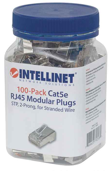 100-Pack Cat5e RJ45 Modular Plugs Packaging Image 2