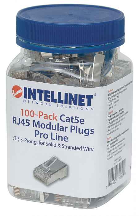 100-Pack Cat5e RJ45 Modular Plugs Pro Line Packaging Image 2
