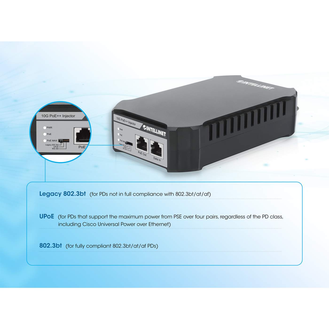 Intellinet 10G PoE++ Injector (561945) – Intellinet Europe