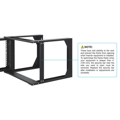 19" Wall Mount 2-Post Open Frame Network Rack, 6U Image 8