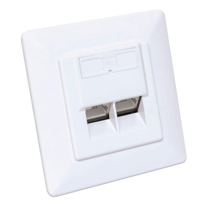 2-Port Cat6 10G Shielded RJ45 Wall Plate Image 2