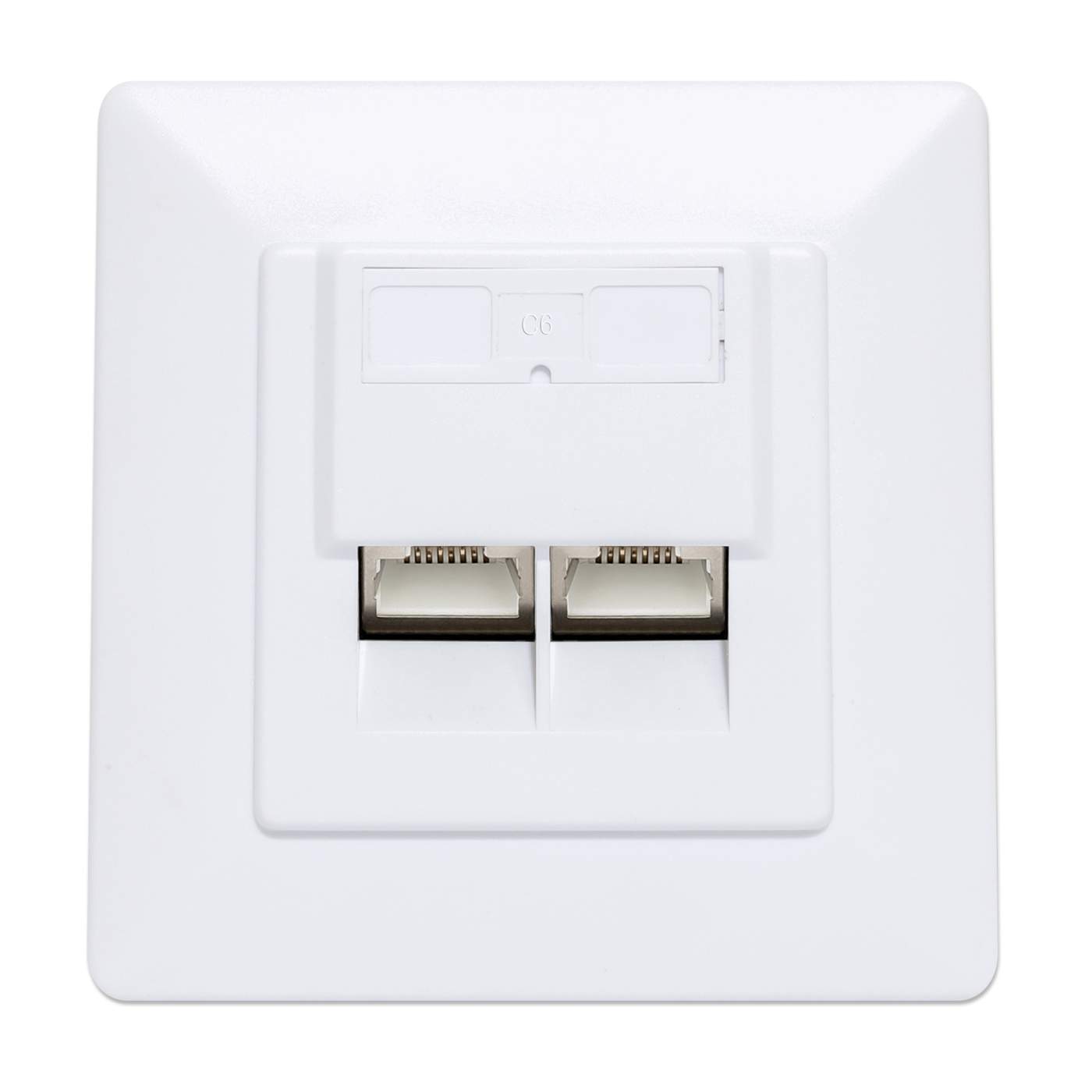 2-Port Cat6 10G Shielded RJ45 Wall Plate Image 3