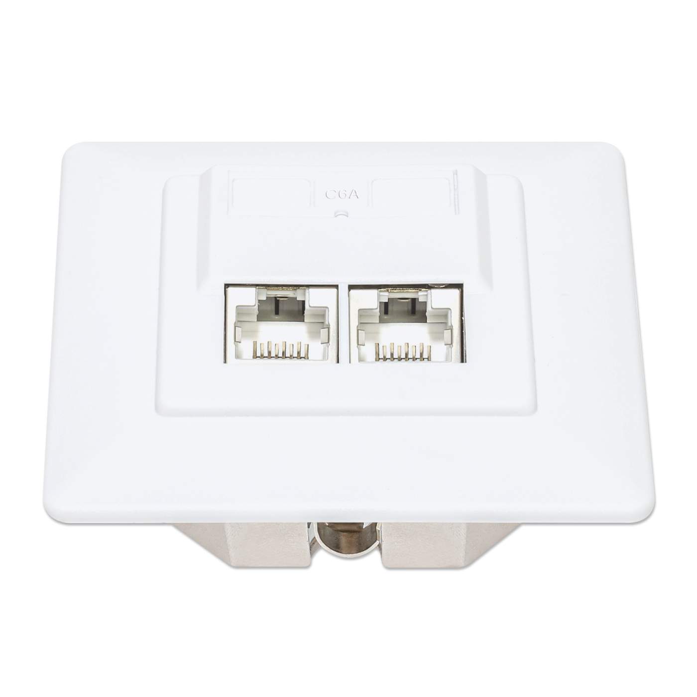 2-Port Cat6a 10G Shielded RJ45 Wall Plate Image 4