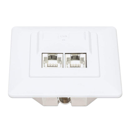 2-Port Cat6a 10G Shielded RJ45 Wall Plate Image 4