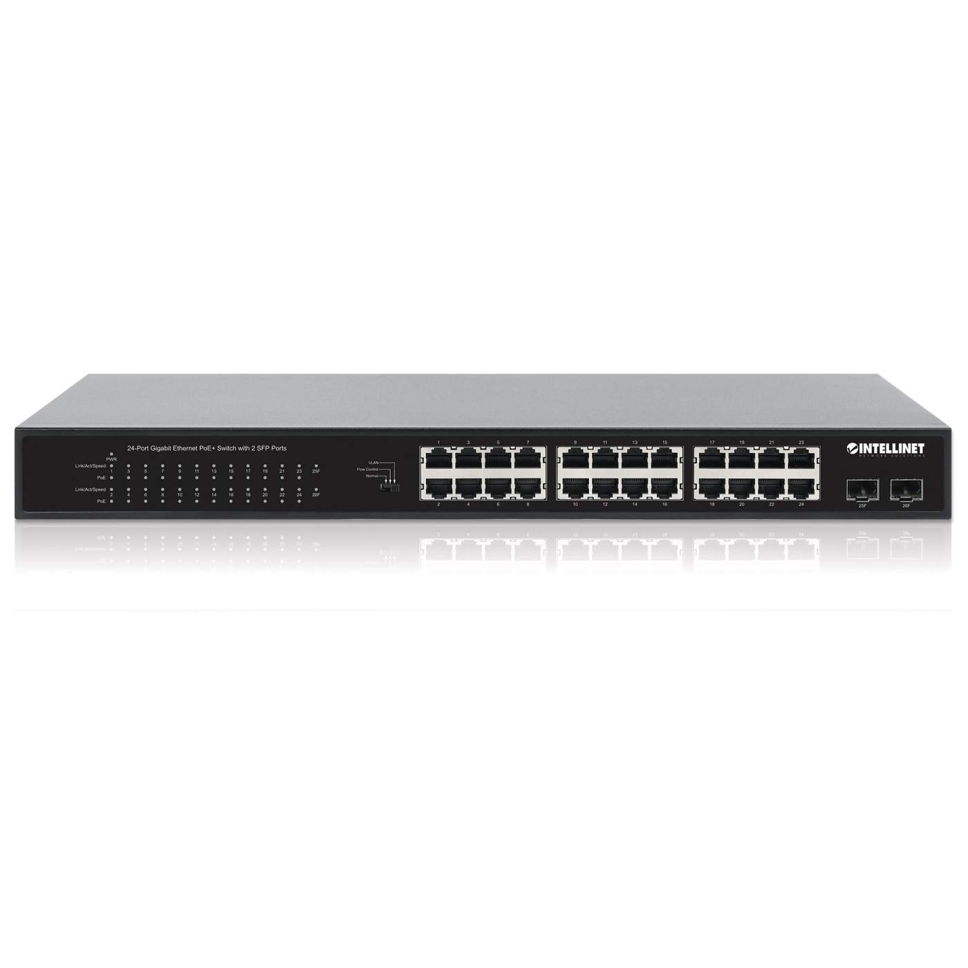 24-Port Gigabit Ethernet PoE+ Switch with 2 SFP Ports Image 6