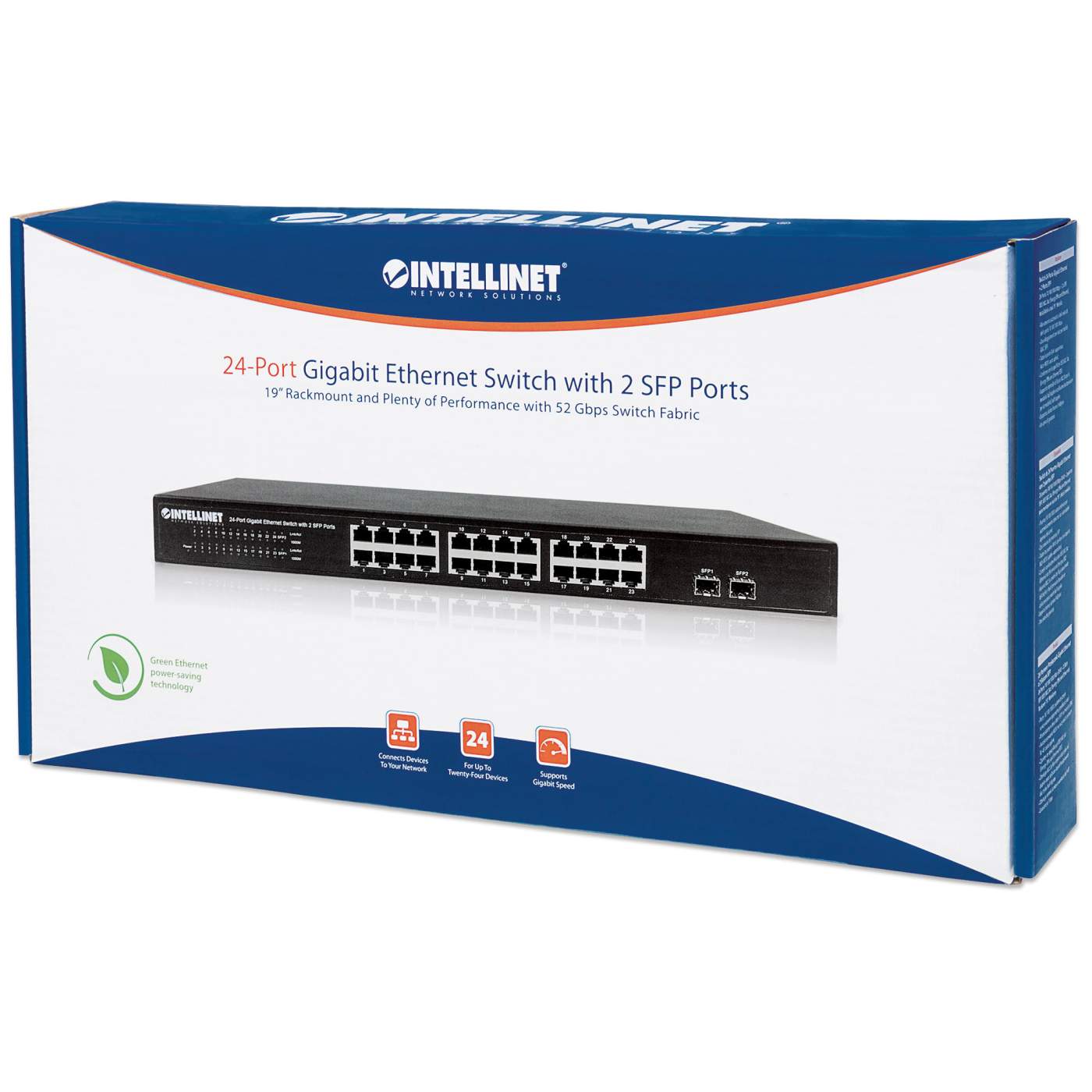 Intellinet 24-Port GbE Switch w/ 2 SFP Ports (561044) – Intellinet Europe