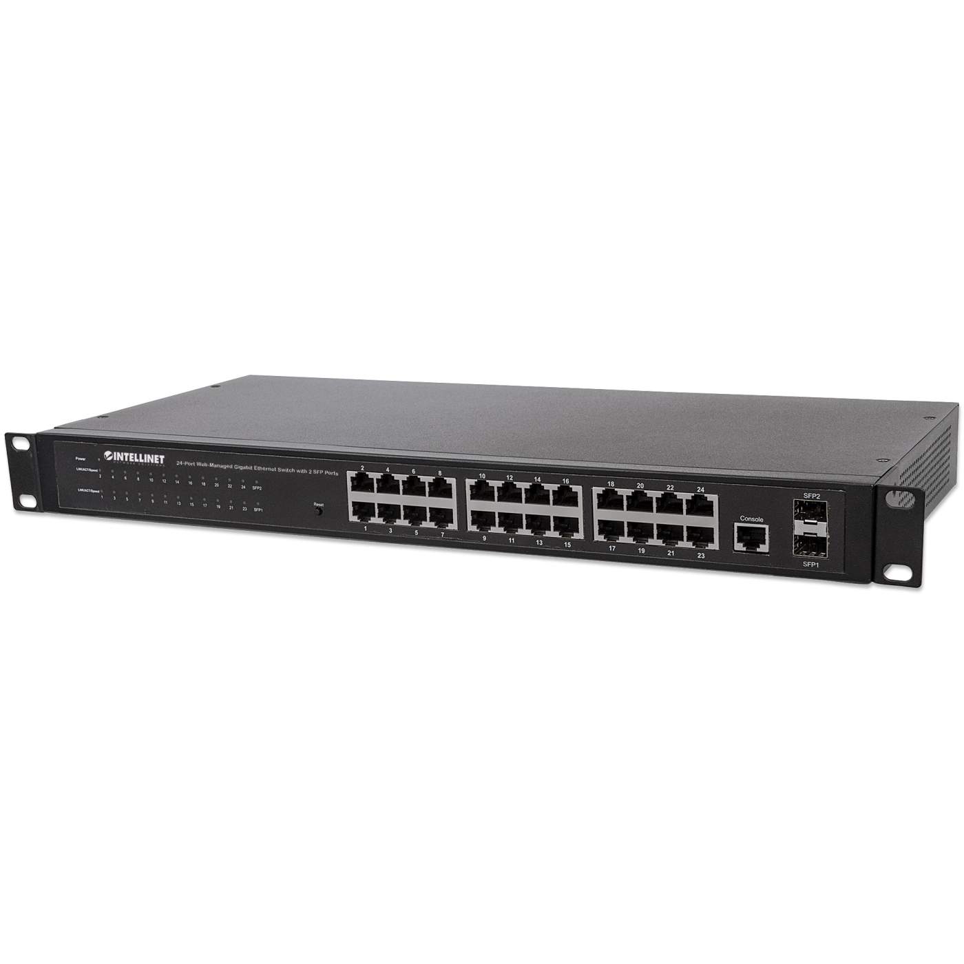 Intellinet 24-Port Web-Managed GbE Switch w/ 2 SFP Ports (560917) –  Intellinet Europe