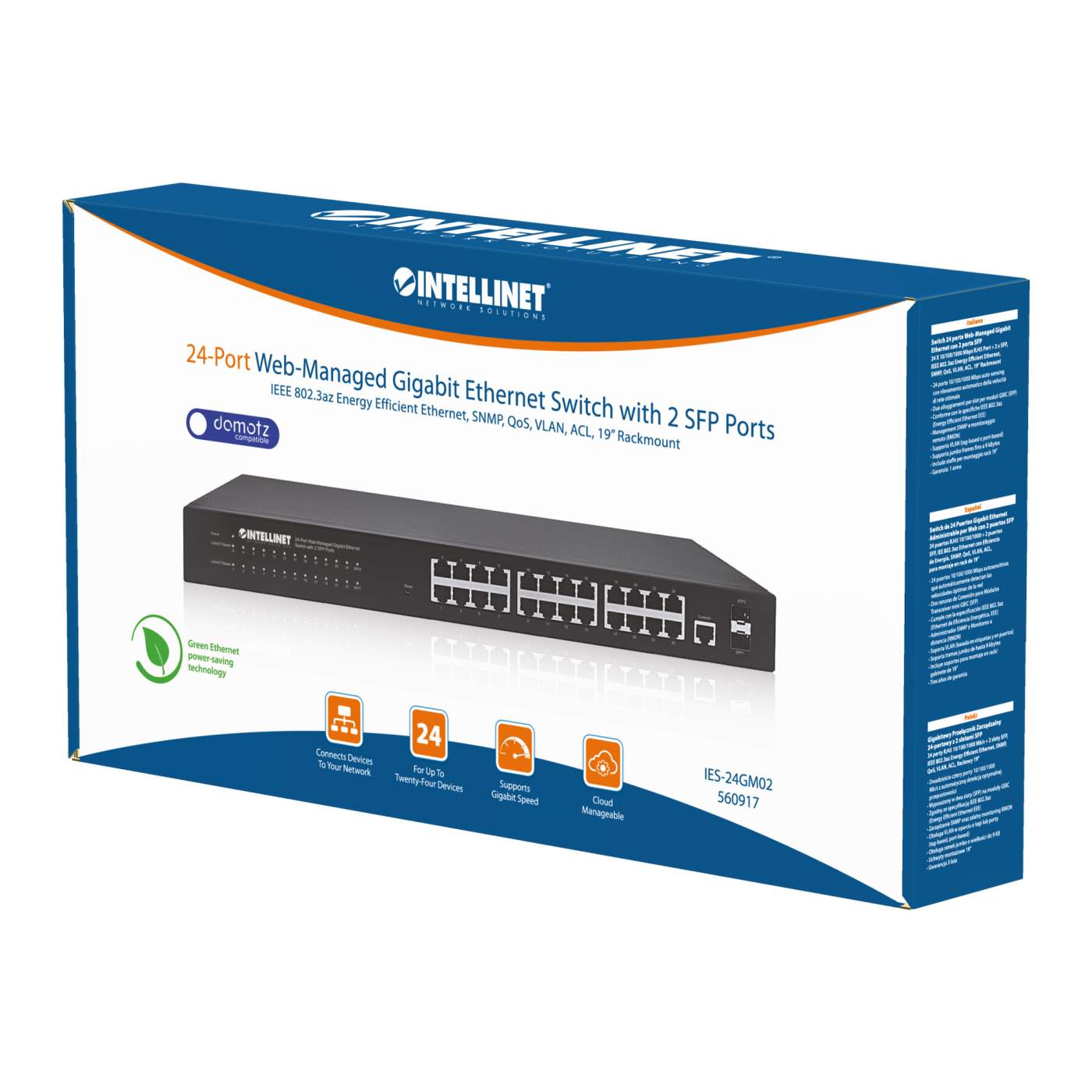 24-Port Web-Managed Gigabit Ethernet Switch with 2 SFP Ports Packaging Image 2