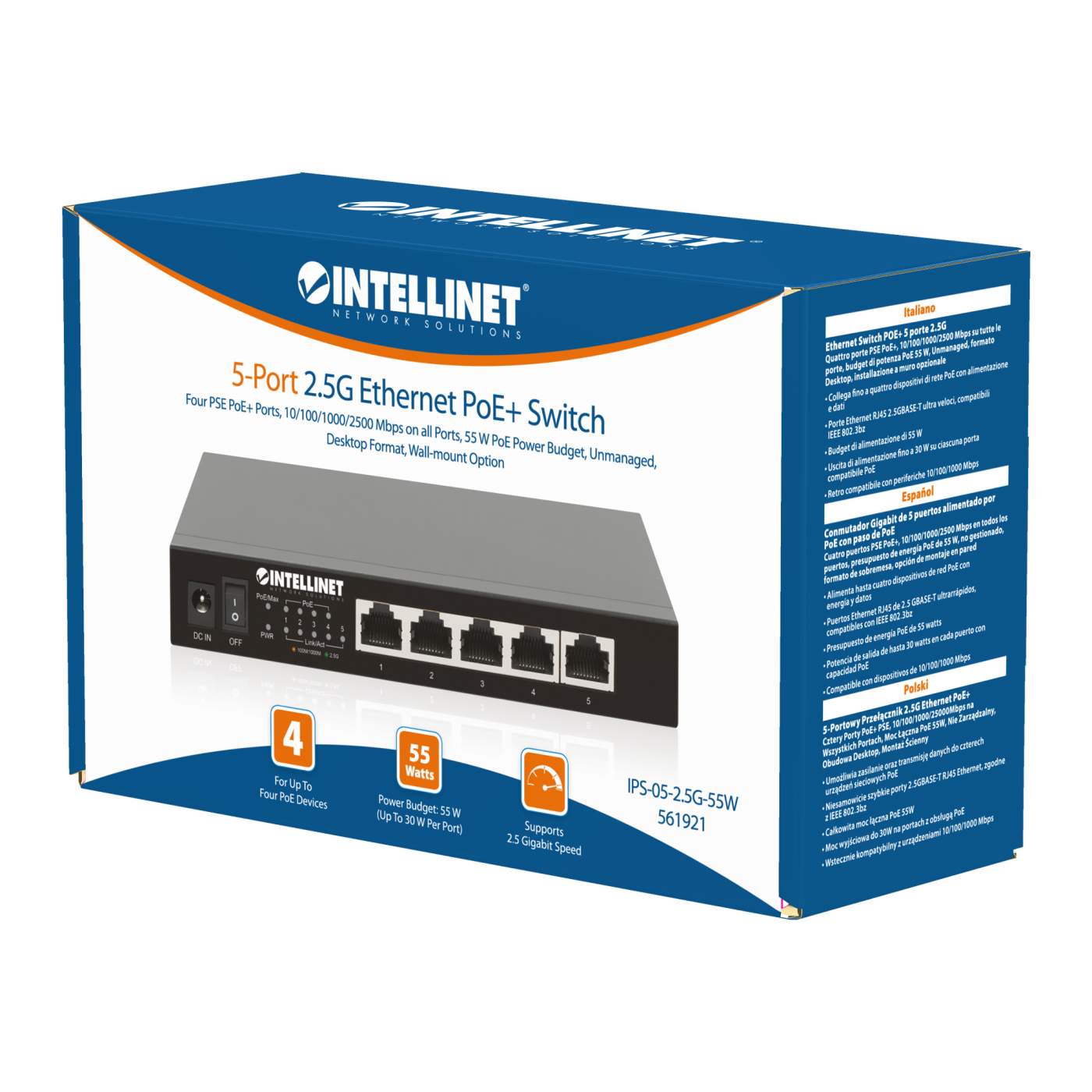 Binardat 5 Port Multi Gigabit Switch, 1 x 2.5 Gigabit and 4 x 1 Gigabit  Ethernet RJ-45 Ports, Metal Fanless, Desktop and Wall Mount, Unmanaged Plug  & Play Network Switch, Welcome to consult 