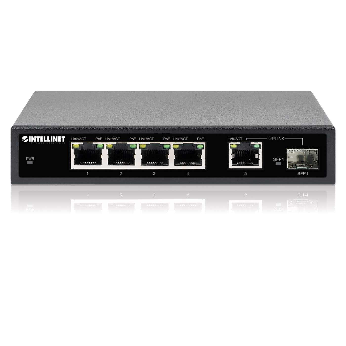 5-Port Gigabit Ethernet PoE+ Switch with SFP Port Image 6