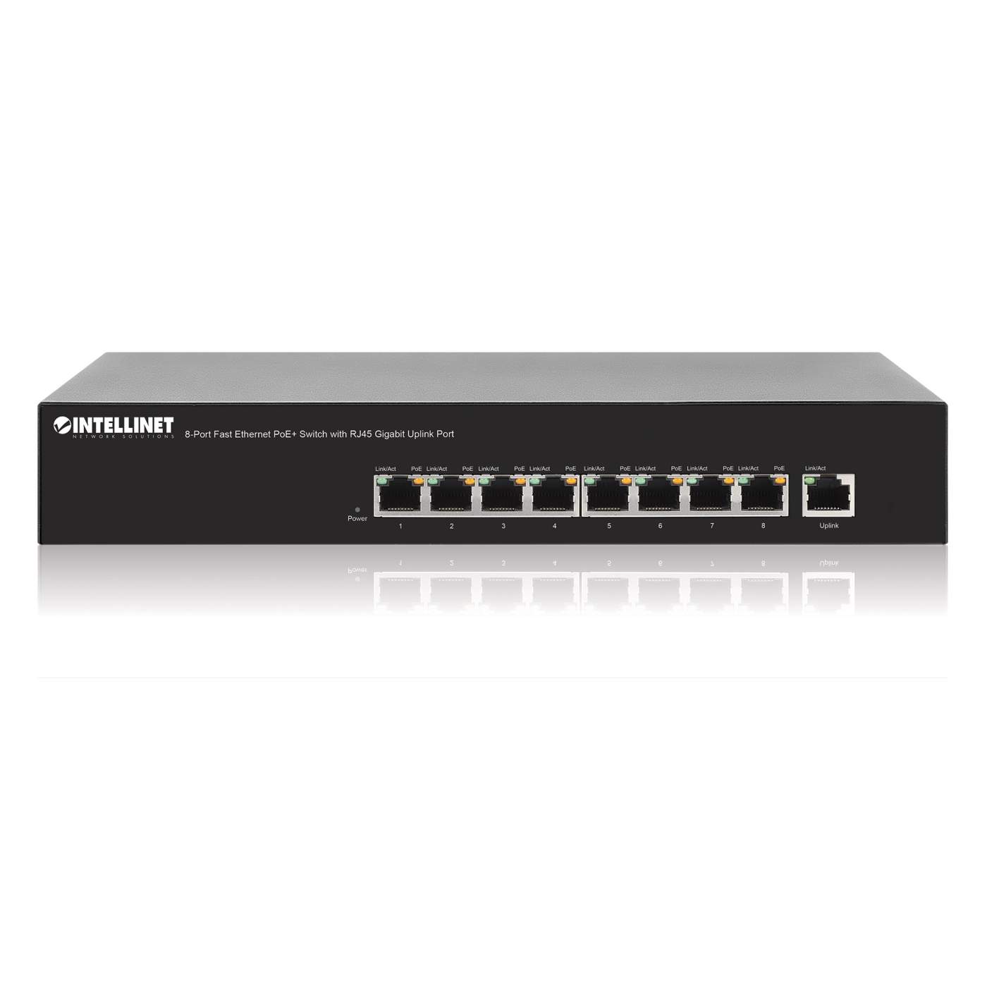 PoE-Powered 8-Port GbE PoE+ Industrial Switch w/ PoE Passthrough –  Intellinet Europe