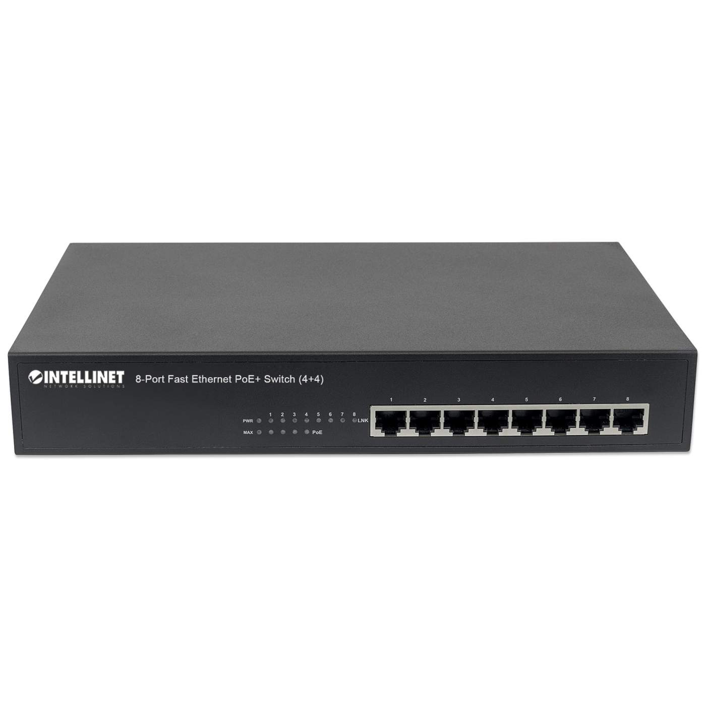 Intellinet 8-Port Fast Ethernet PoE+ Switch (561075) – Intellinet