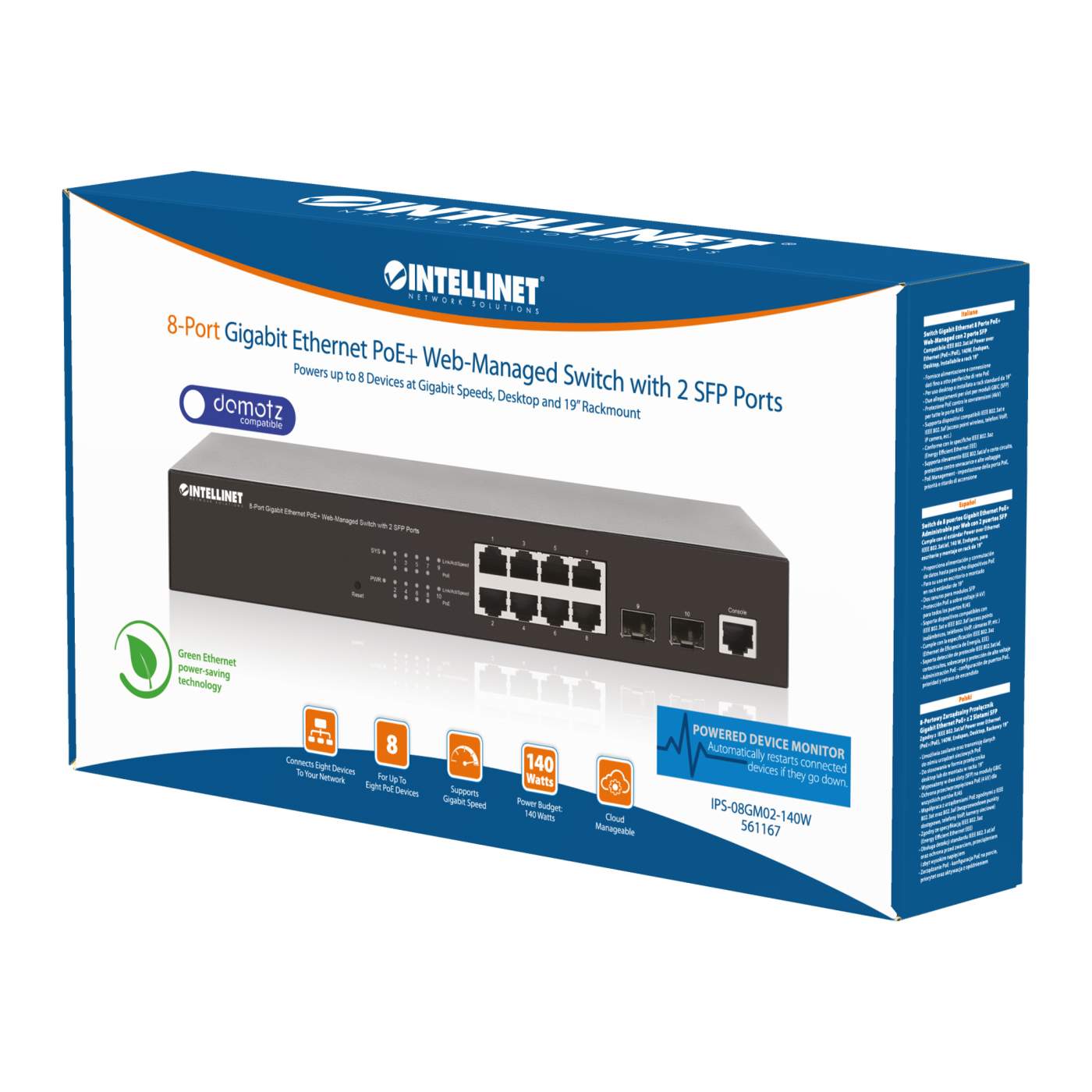 8-Port GbE PoE+ Web-Managed Switch w/ 2 SFP Ports (561167