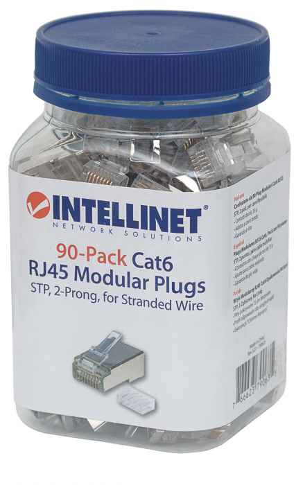 90-Pack Cat6 RJ45 Modular Plugs Packaging Image 2