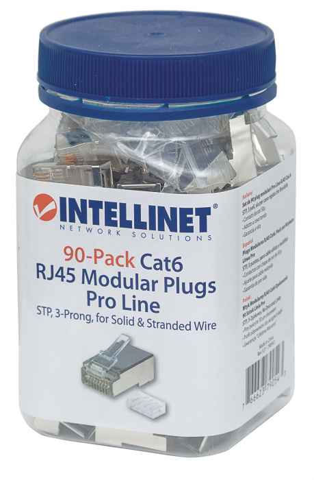 90-Pack Cat6 RJ45 Modular Plugs Pro Line Packaging Image 2