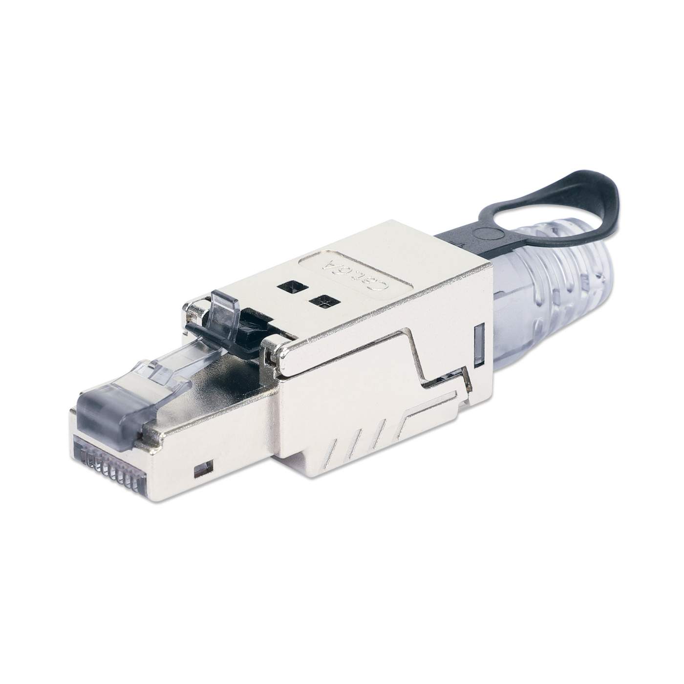 Cat6a 10G Shielded Toolless RJ45 Modular Field Termination Plug with Pull-ring Release Image 1