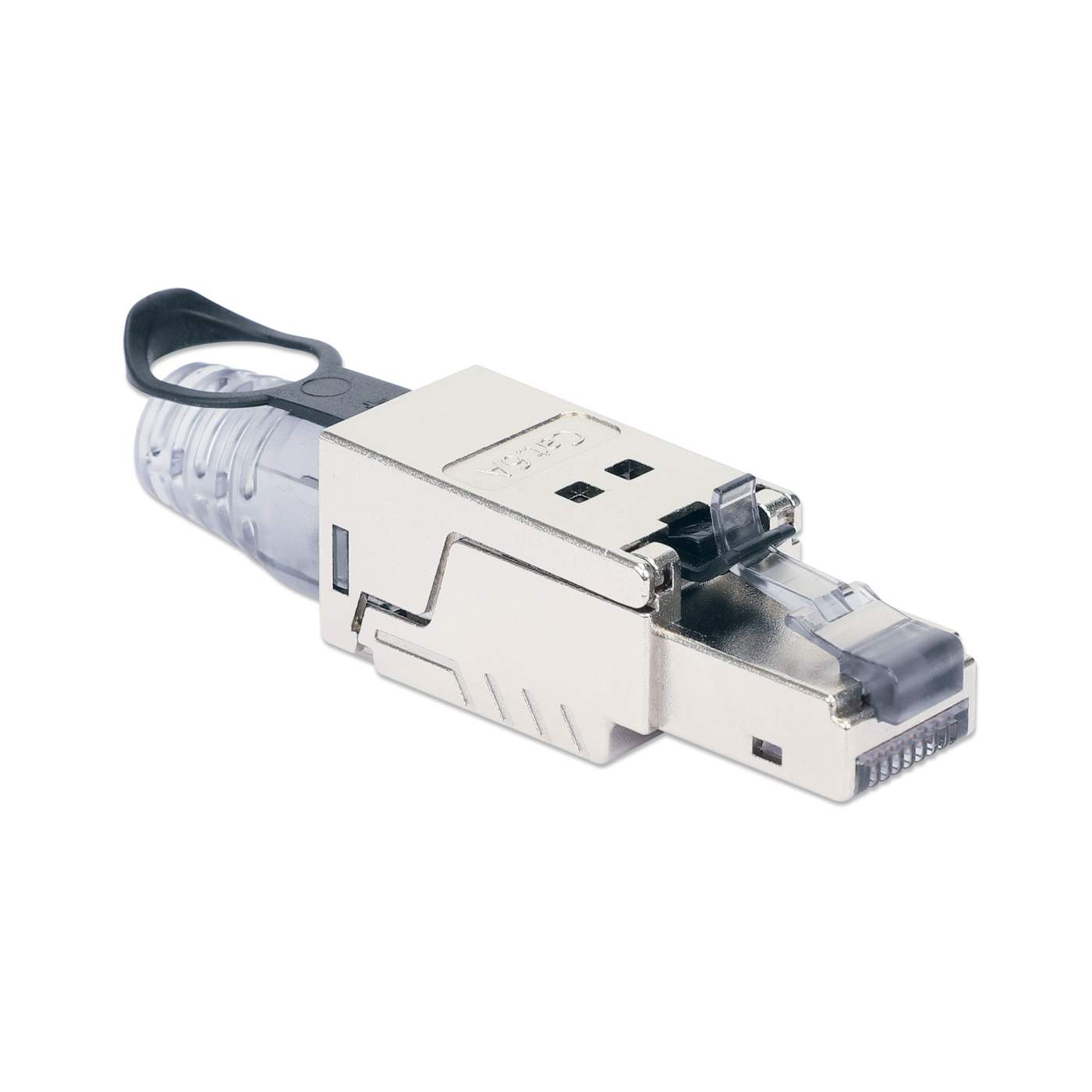 Cat6a 10G Shielded Toolless RJ45 Modular Field Termination Plug with Pull-ring Release Image 2