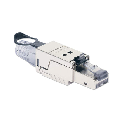 Cat6a 10G Shielded Toolless RJ45 Modular Field Termination Plug with Pull-ring Release Image 2