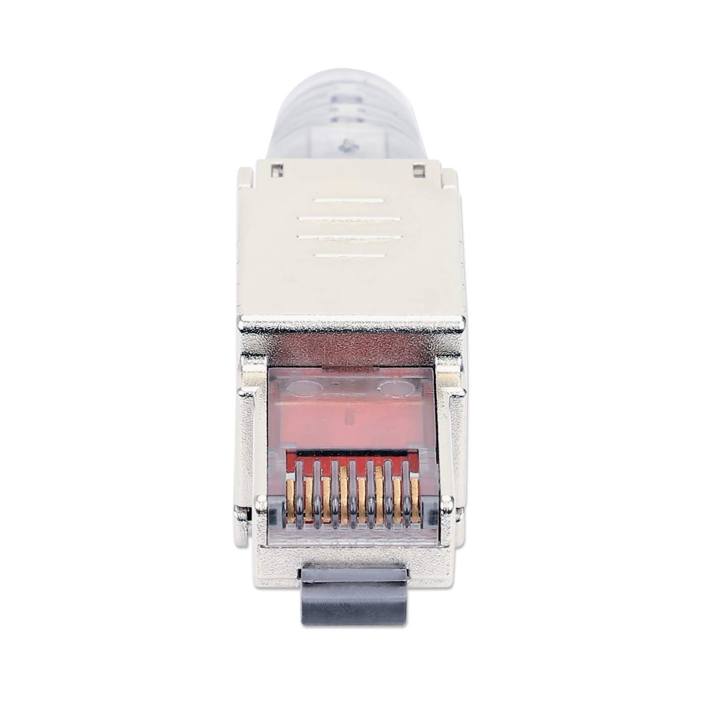 Cat6a 10G Shielded Toolless RJ45 Modular Field Termination Plug with Pull-ring Release Image 4