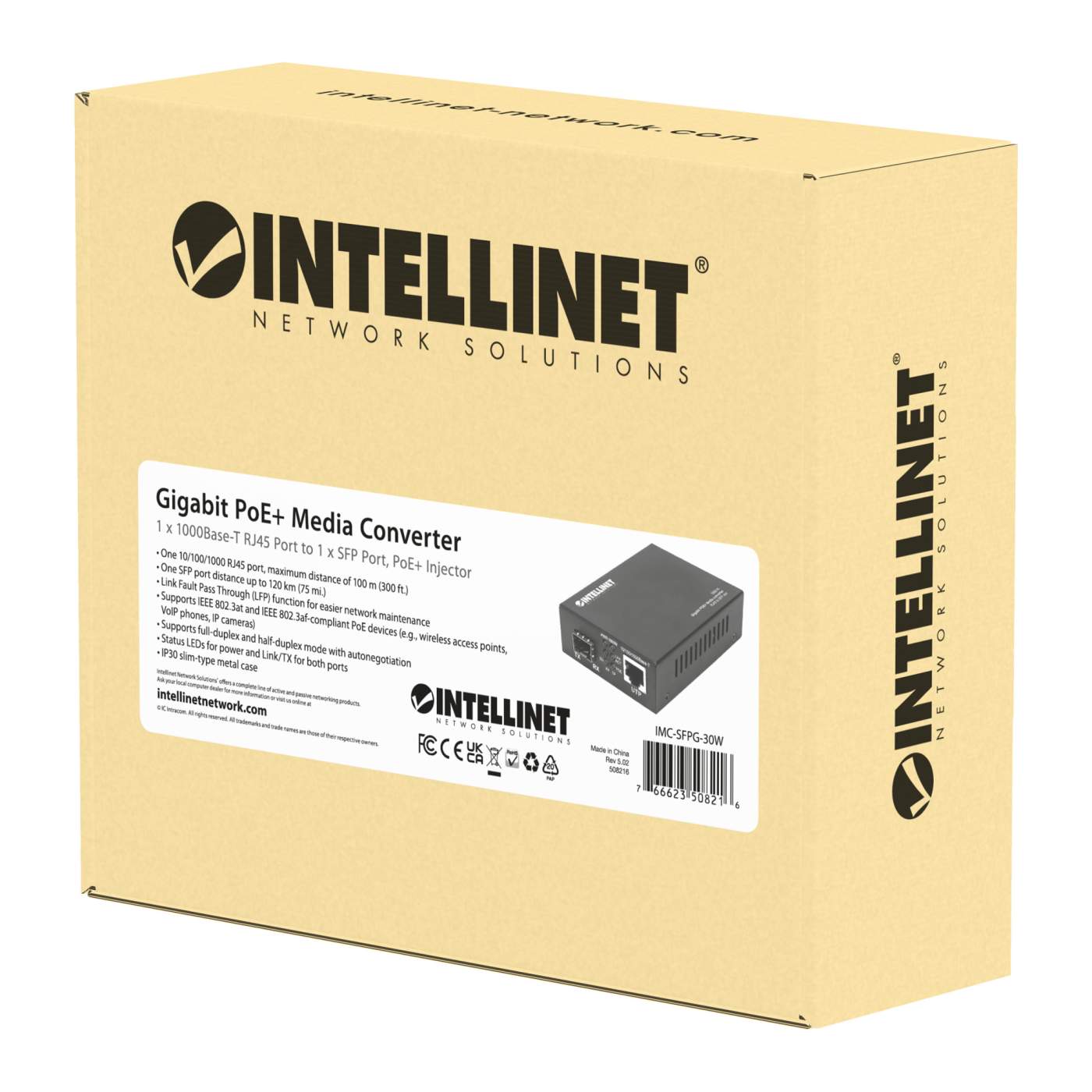 Gigabit PoE+ Media Converter Packaging Image 2