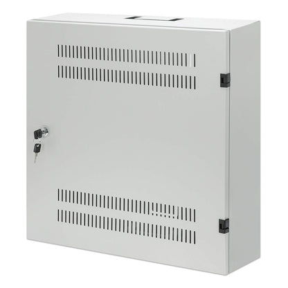 Low-Profile 19" Wall Mount Cabinet with 4U Horizontal and 2U Vertical Rails Image 1